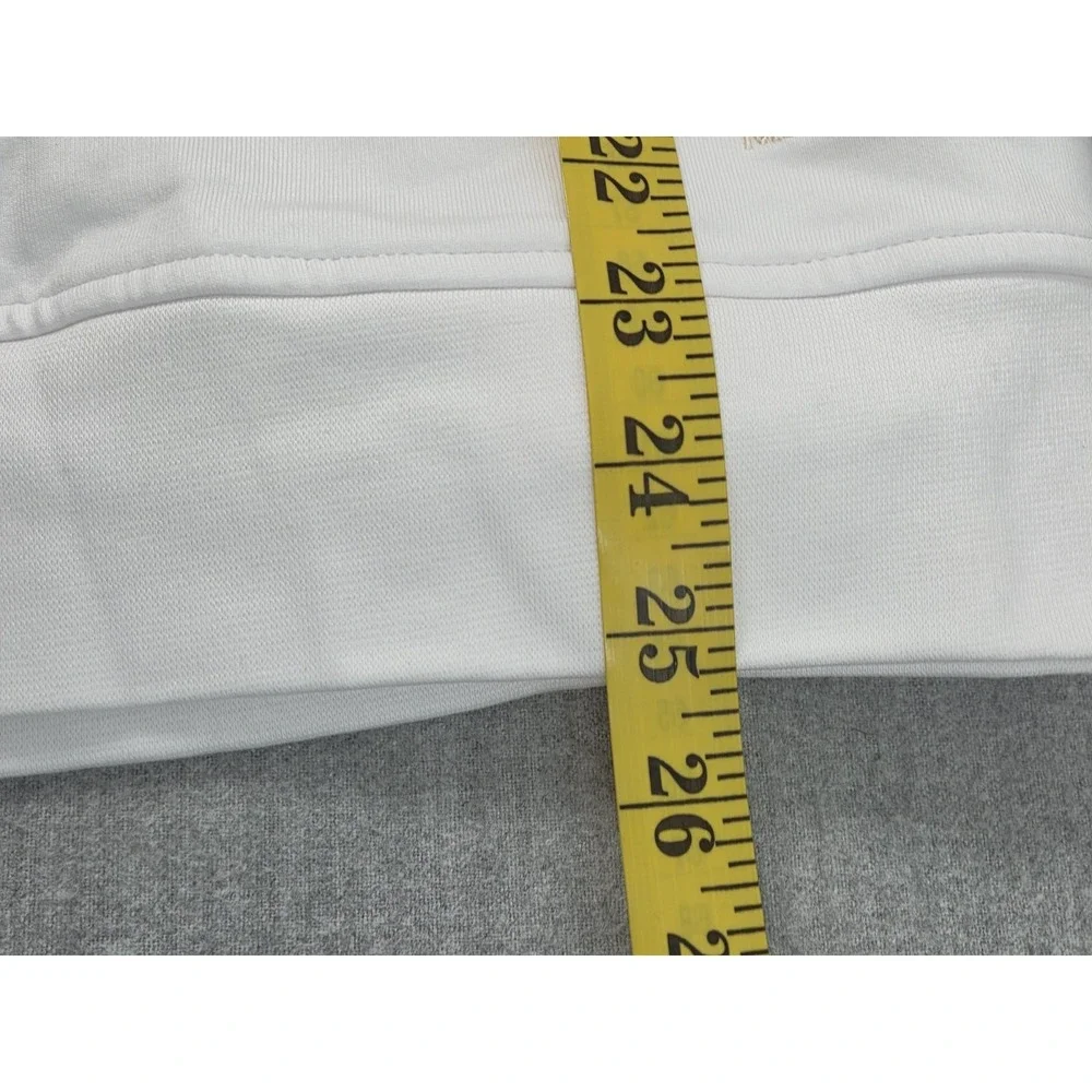 B Draddy Mens‎ M Pullover 1/2 Zip White Front Pocket Golf Walking Active Stretch